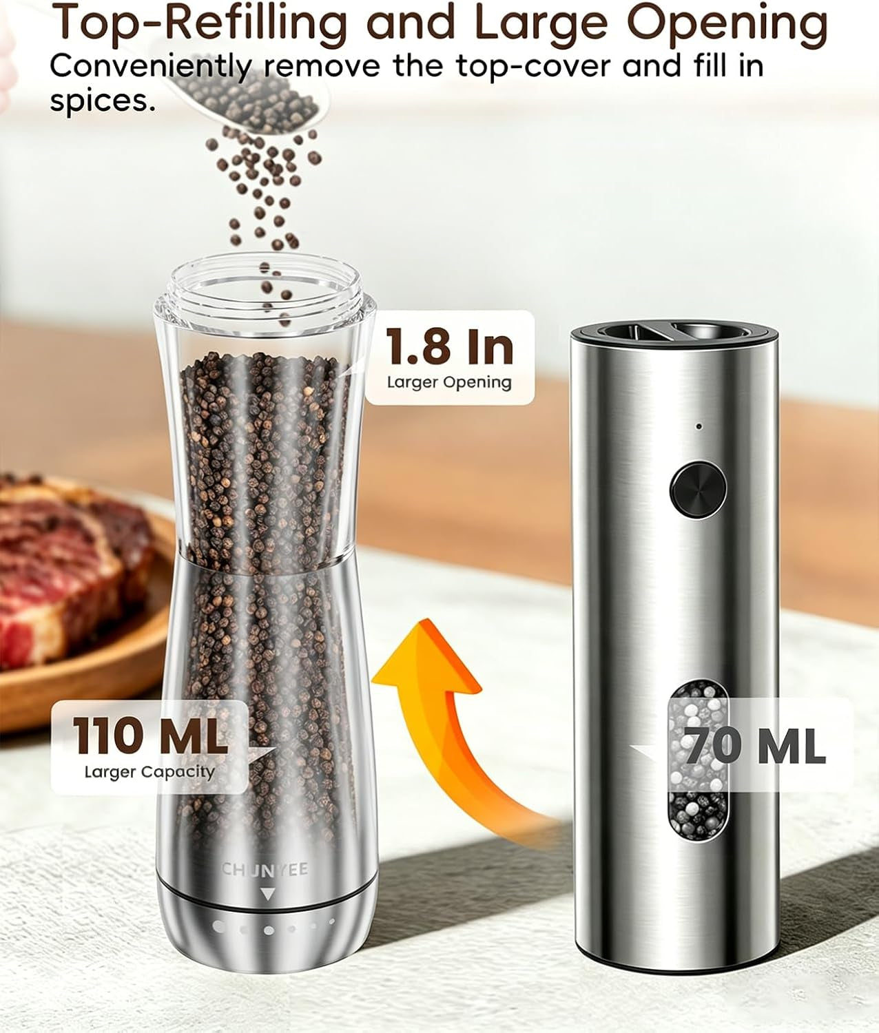 electric-salt-and-pepper-grinder-set-automatic-stainless-steel-rechargeable-salt-and-pepper-grinder-set-with-storage-base-large-capacity-led-light-adjustable-coarseness-ideal-kitchen-gadget