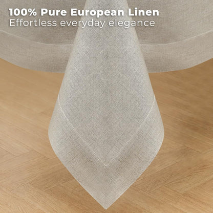 Classic Linen™ by D'Moksha, Natural Tablecloth, Rectangle Tablecloth 60 X 120 Inch, 100% Pure Linen, Machine Washable, Long Table Cloth for Dining- Fall, Weddings, Outdoor Hosting2