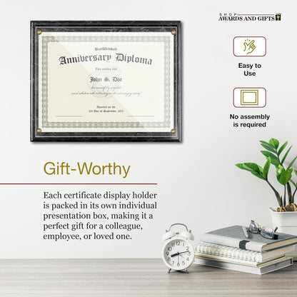 8.5 X 11 Certificate Frame Holder, Slide in Wall Plaque Display, 10.5 X 13 Inch Board, Black5