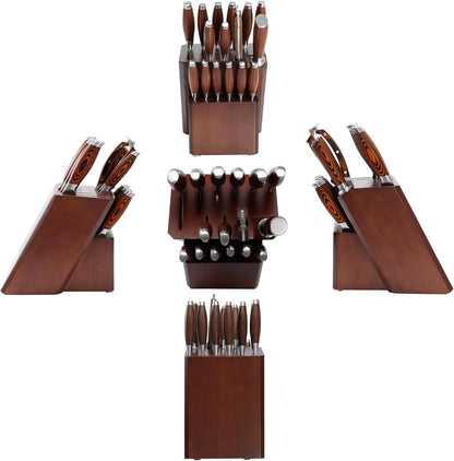 Knife Block Set 17-Piece Knife Set with Wooden Block - German Steel Perfect Cutlery Set Gift2