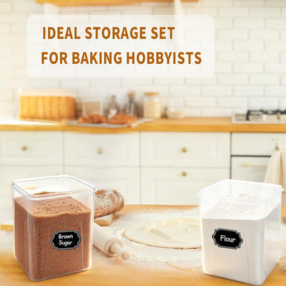 Flour Sugar Storage Containers, 10 Pack Large Airtight Food Storage Containers with Lids for Kitchen Pantry Organization and Storage, BPA Free Plastic Canisters Sets for Cereal, Rice and Baking2