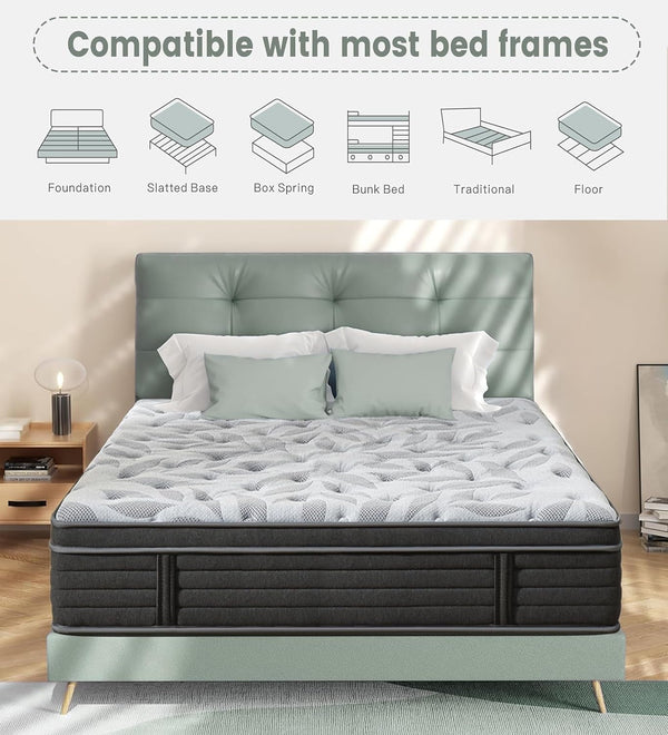 12 Inch Full Mattress, Medium Firm Hybrid Mattress in a Box7