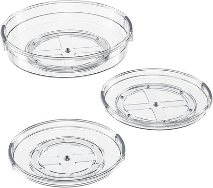 3 Pack Lazy Susan Organizer Turntable for Cabinet, 9.25'' 10.6'' 12'' | Pantry Organizers and Storage, Rotating Condiment Organizer Spice Organization, for Kitchen, Table Top, Fridge, Countertop9