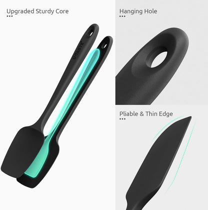 Silicone Spatula Set with 600 Degrees Fahrenheit Heat Resistant (Black)6