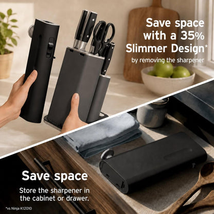 Ninja® Neverdull® 10-Pc German Steel Knife Set, Black, NK32010BK1 | Stays Razor-Sharp 10+ Years. Premium German Steel. Removable Sharpener Stores in a Drawer Saving up to 35% More Counter Space3