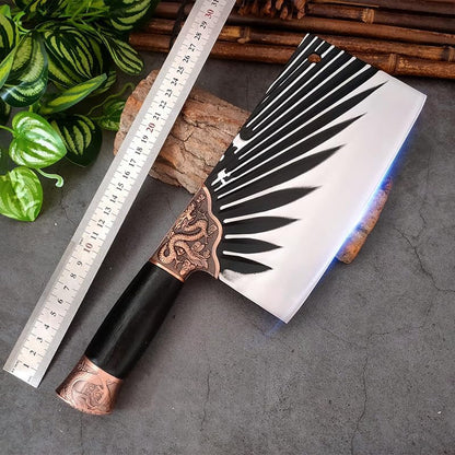 Meat Cleaver, 8 Inch Butcher Kitchen Knives High-Carbon Clad Steel Cutter Knife Chinese Traditional Handmade Forged Cleaver Knives3
