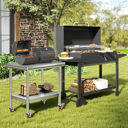 36 X 24-Inch Stainless Steel Prep Table with Casters | 24 X 36 In, Adjustable Undershelf and Casters, for Restaurant, Catering, Bar and Food Service2