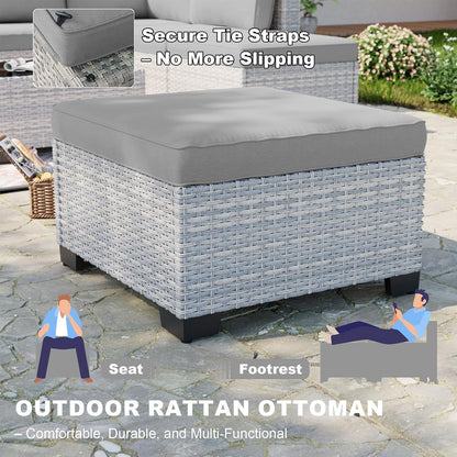Outdoor PE Wicker Rattan Modular Patio Sectional Sofa Set7