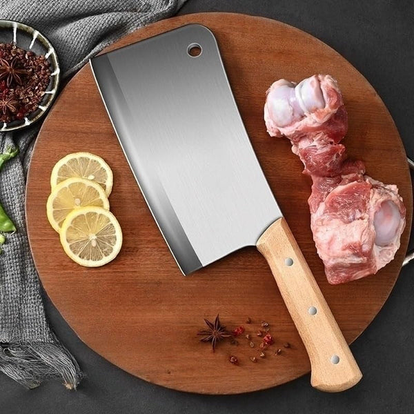 Meat Cleaver, 8 Inch Stainless Steel Cutting Knife Household Kitchen Beef Slicing Chef Dual-Use Chopping Bone Special Knife1