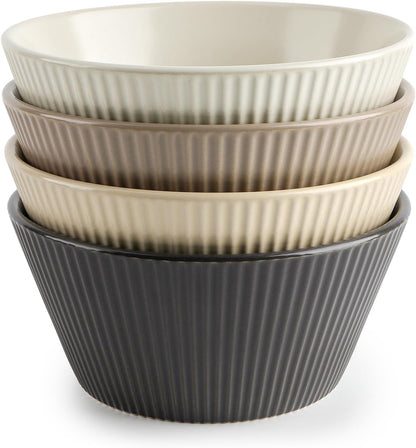 22 OZ Cereal Bowls Set of 4, Ceramic Soup Bowls for Hot Soup, Cereal, Oatmeal, Ramen and Pasta, Dishwasher & Microwave Safe Bowls9