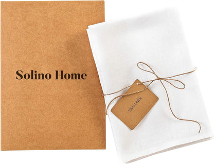 100% Pure Linen Dinner Napkins White, Fete 20 X 20 In, Set of 66