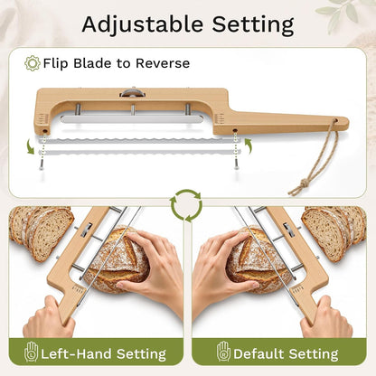 Bread Knife for Homemade Bread - Adjustable Bread Slicer with Quick Adjust4