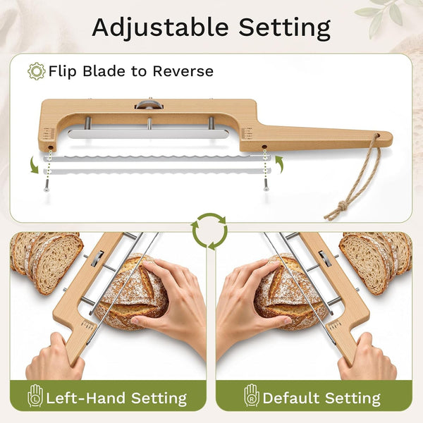 Bread Knife for Homemade Bread - Adjustable Bread Slicer with Quick Adjust4