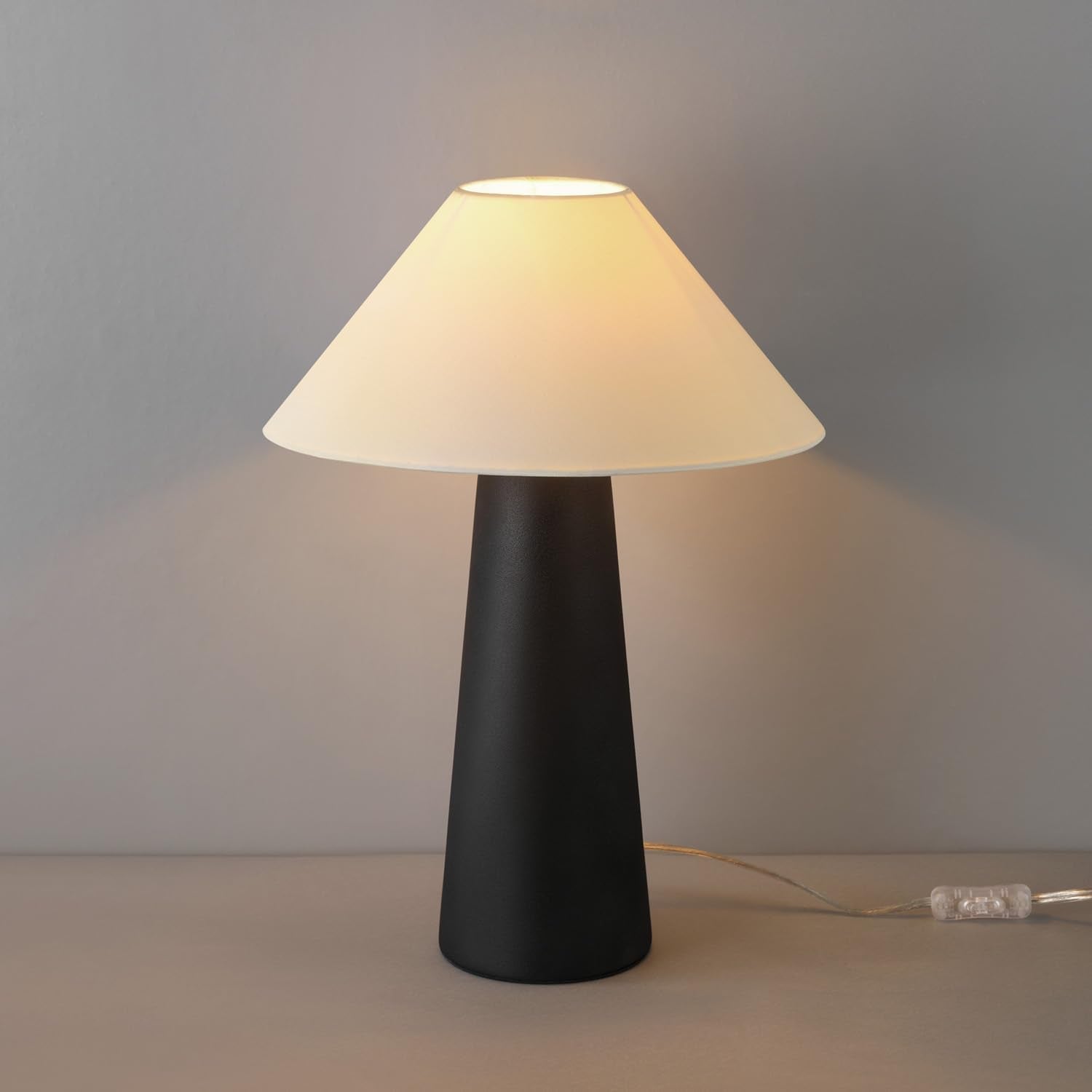novogratz-x-18-ceramic-table-lamp-matte-black-off-white-tapered-fabric-shade-in-line-rocker-switch-5-ft-clear-cord-home-office-desk-living-room
