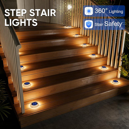 Stick on Flat Solar Dock Deck Step Stair Lights Outdoor Waterproof5