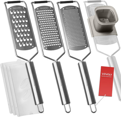 Zester Grater Set, 4 Pack-Fine/Coarse/Extra Coarse/Slider Attachment1
