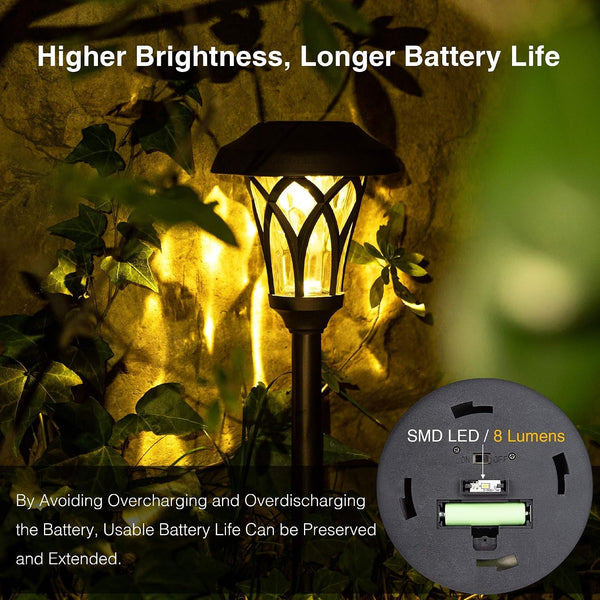 Solar Pathway Lights Outdoor, Metal Glass & ABS Landscape Lights4