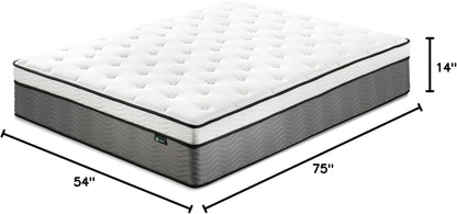 14 Inch Support plus Pocket Spring Hybrid Mattress, Full, Strong Coils for Durable Support, Pocket Innersprings for Motion Isolation, Mattress in a Box2