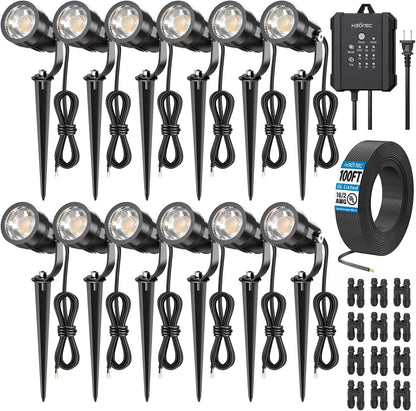 All-In-One Low Voltage Landscape Lighting Kit, Cool White, 12PCS1