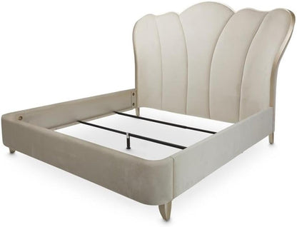 Villa Cherie Cal. King Channel Tufted Velvet Bed - Caramel6