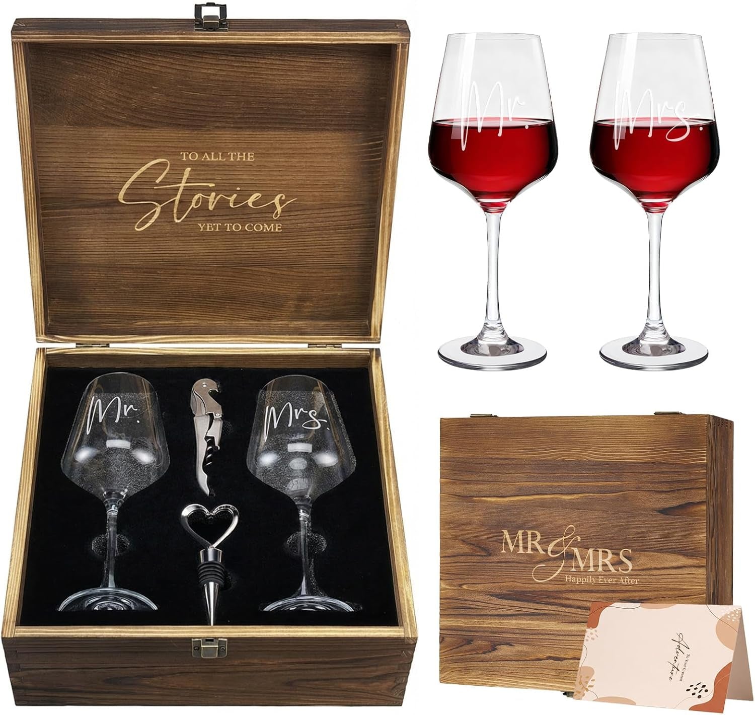 bridal-mr-and-mrs-wine-glasses-bridal-shower-wedding-gifts-for-couples-engagement-gift-for-newlyweds-2026-bachelorette-gifts-for-bride-to-be-wedding-glass-with-opener-stopper-wooden-keepsake-box