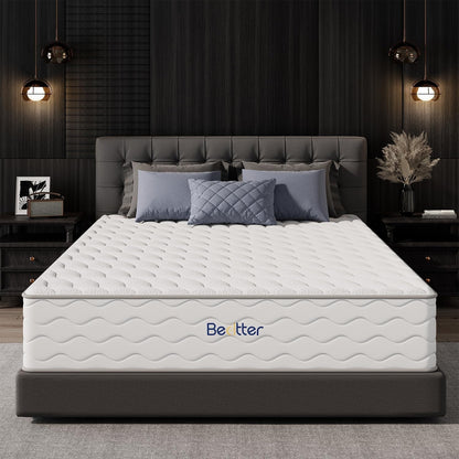 14 Inch King Size Mattress, Luxury Cooling Hybrid Mattress with Ice Silk Cover & Gel Memory Foam, 7-Zone Support, Extra Firm Bed for Couples, Strong Edge Support, No Sagging & Motion Isolation1
