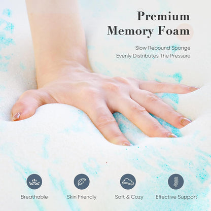 Mattress Toppers Memory Foam King Size, 3 Inch Thick Bed Topper Pad Cooling Gel Infused Soft Comfy Padding Breathable for Sleeper Sofa Couch RV Camper, Certipur-Us Certified, Blue4