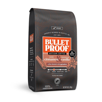 Cinnamon & Vanilla Flavored Medium Roast Ground Coffee, 10 Oz | No Artificial Flavors, Clean Coffee Sustainably Sourced, 100% Arabica Coffee, Tested for Toxins1