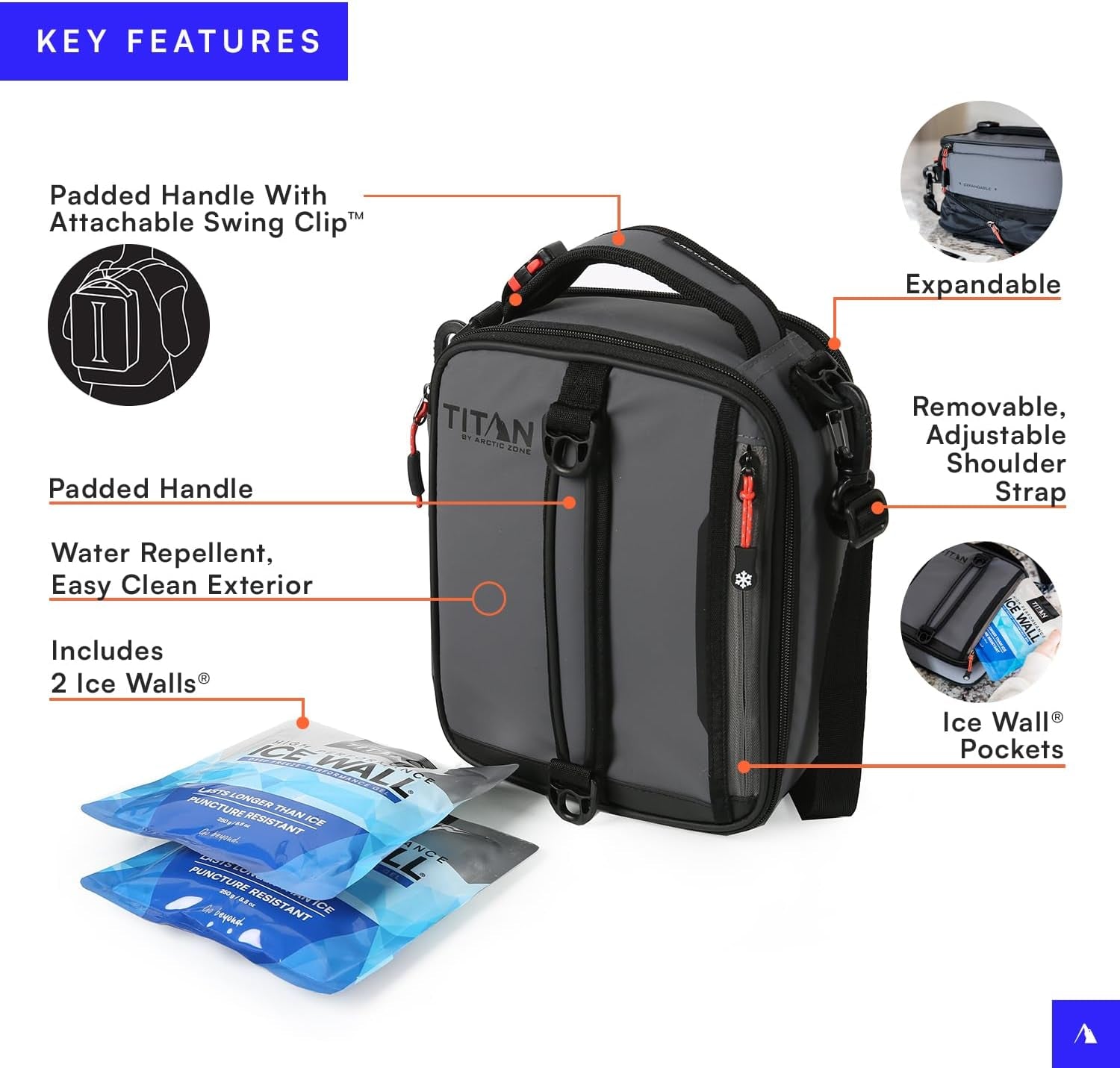 titan-fridge-cold-expandable-lunch-box-with-2-ice-packs-sharkskin-gray