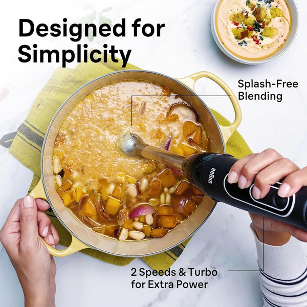 Braun Multiquick 5 Hand Blender, W/Beaker and Whisk, 350W, Dual Speed | #1 Hand Blender Brand, Beaker, Stainless Steel Blades, Slip Proof, Ergonomic Handle, Blend, Chop, Whisk, Mash, Crush, Puree4