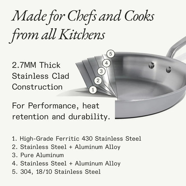 Made in Cookware - 12-Inch Stainless Steel Frying Pan - 5 Ply Stainless Clad - Professional Cookware - Crafted in Italy - Induction Compatible2
