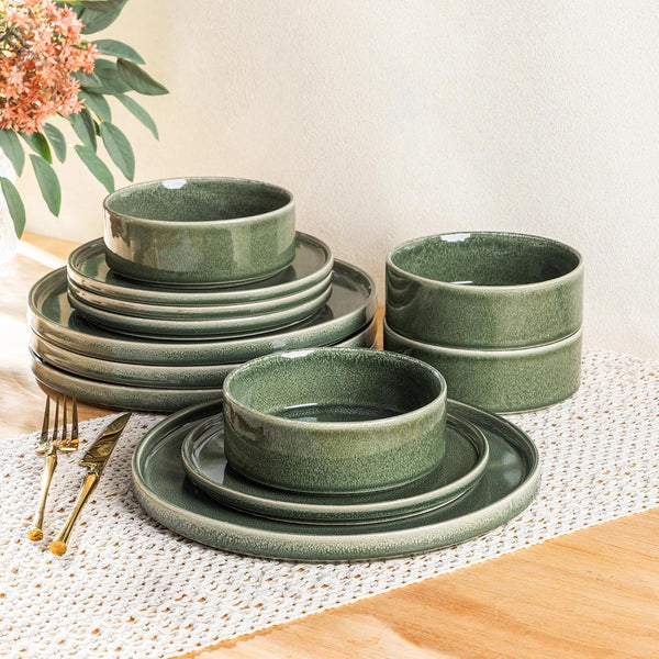 Stoneware Dinnerware Sets for 4,12 Piece Plates and Bowls Sets1