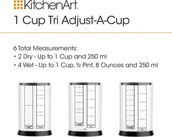 1 Cup Tri Adjust A-Cup, Easy Pour Adjustable Measuring Cup6