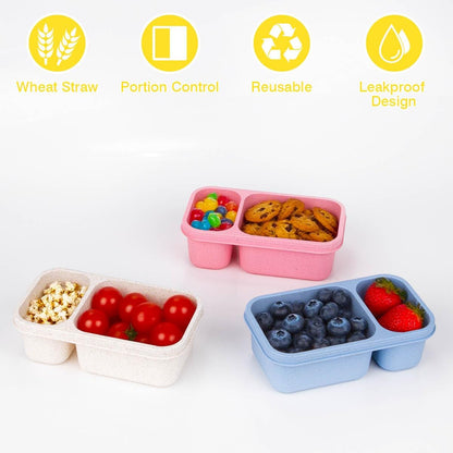 2-Compartment Reusable Snack Containers with Lids4