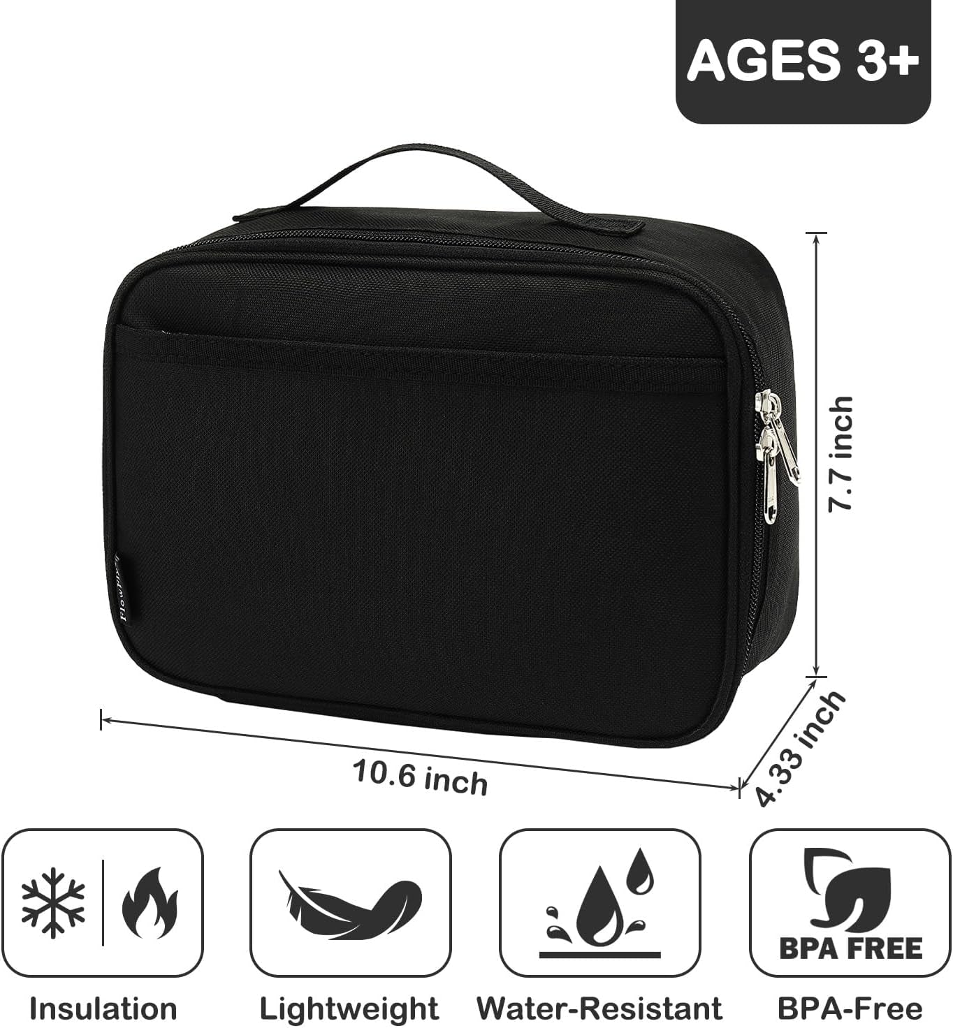 kids-lunch-box-insulated-soft-bag-mini-cooler-back-to-school-thermal-meal-tote-kit-for-girls-boys-black