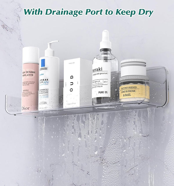 Shower Shelves, Adhesive Clear Acrylic Bathroom Caddy Organizer6