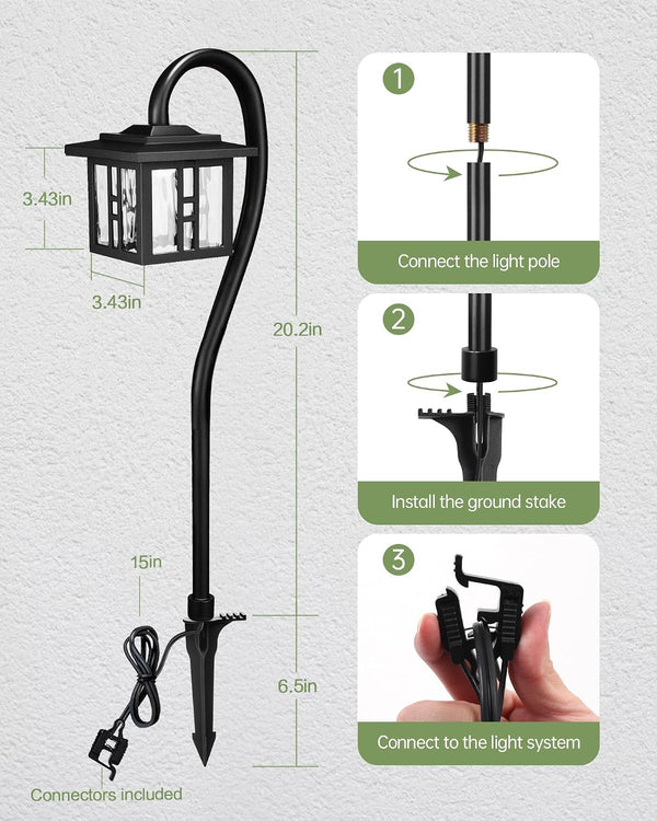Low Voltage Landscape Lighting, 6-Pack LED Pathway Lights Outdoor5