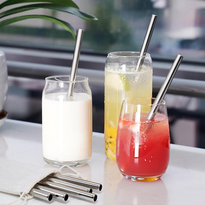 8PCS Stainless Steel Straws Fit for Owala Bottle 16-40Oz, 4 Lengths | Metal Reusable Straws Compatible with Freesip 19Oz 24Oz 32Oz 40Oz, Tritan 25Oz, Kids’ Freesip 16Oz, 2 Brushes & Bag (Silver)8