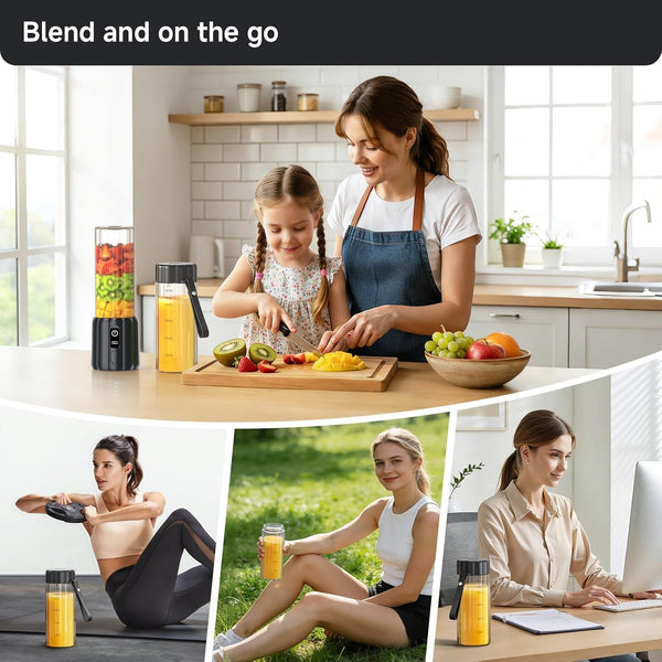 Portable Blender, Small Smoothie Blender with LED Display, Black | USB C Charge, 8 Blades 22000 RPM Motor, Rechargeable 17Oz Personal Blender, Travel Lid, Mini Mixer for Protein, Home, Office7