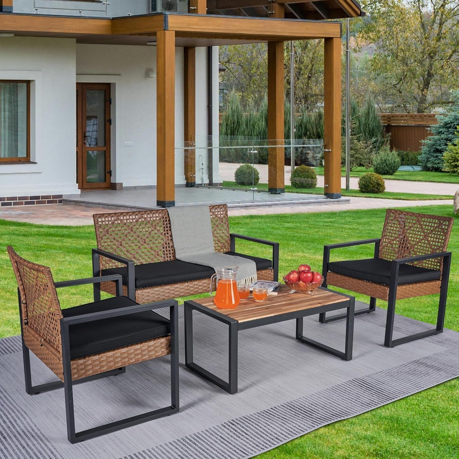 4-piece-patio-furniture-set-with-acacia-wood-tabletop-pe-rattan-conversation-sofa-set-steel-frame-outdoor-seating-for-balcony-porch-garden-backyard-lawn-black-cushions-light-brown-wicker