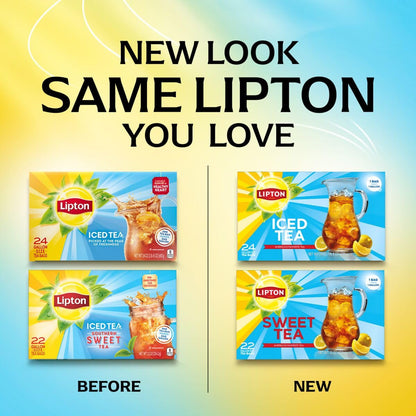Lipton Unsweetened Iced Tea Bags, Gallon-Sized Zero Calories, 24 Total Tea Bags4