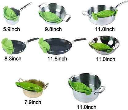 2 Pcs Clip on Strainer, Pot Strainer for Pasta Meat Vegetables Fruit, Silicone Strainers - Fit All Pots Bowls.5