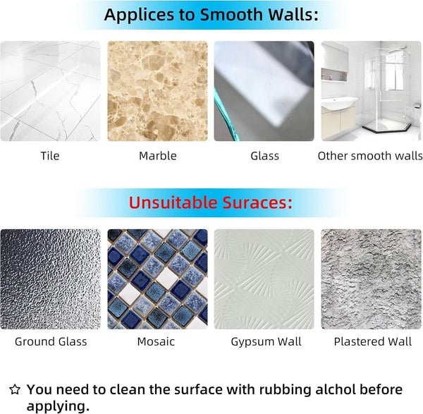 6Pcs Shower Caddy Connectors to Smooth Surface Use4