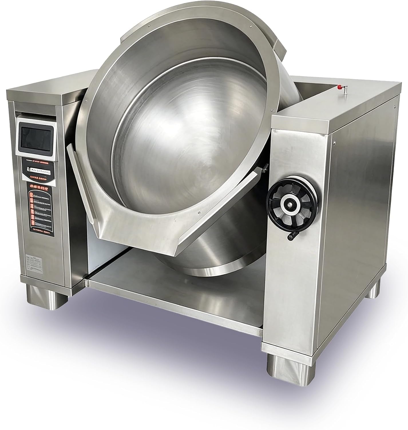 200l-commercial-tilting-induction-skillet-25kw-high-power-stir-fry-wok-800mm-diameter-420mm-depth-full-stainless-steel-cast-iron-heavy-duty-for-restaurant-central-kitchen-food-processing