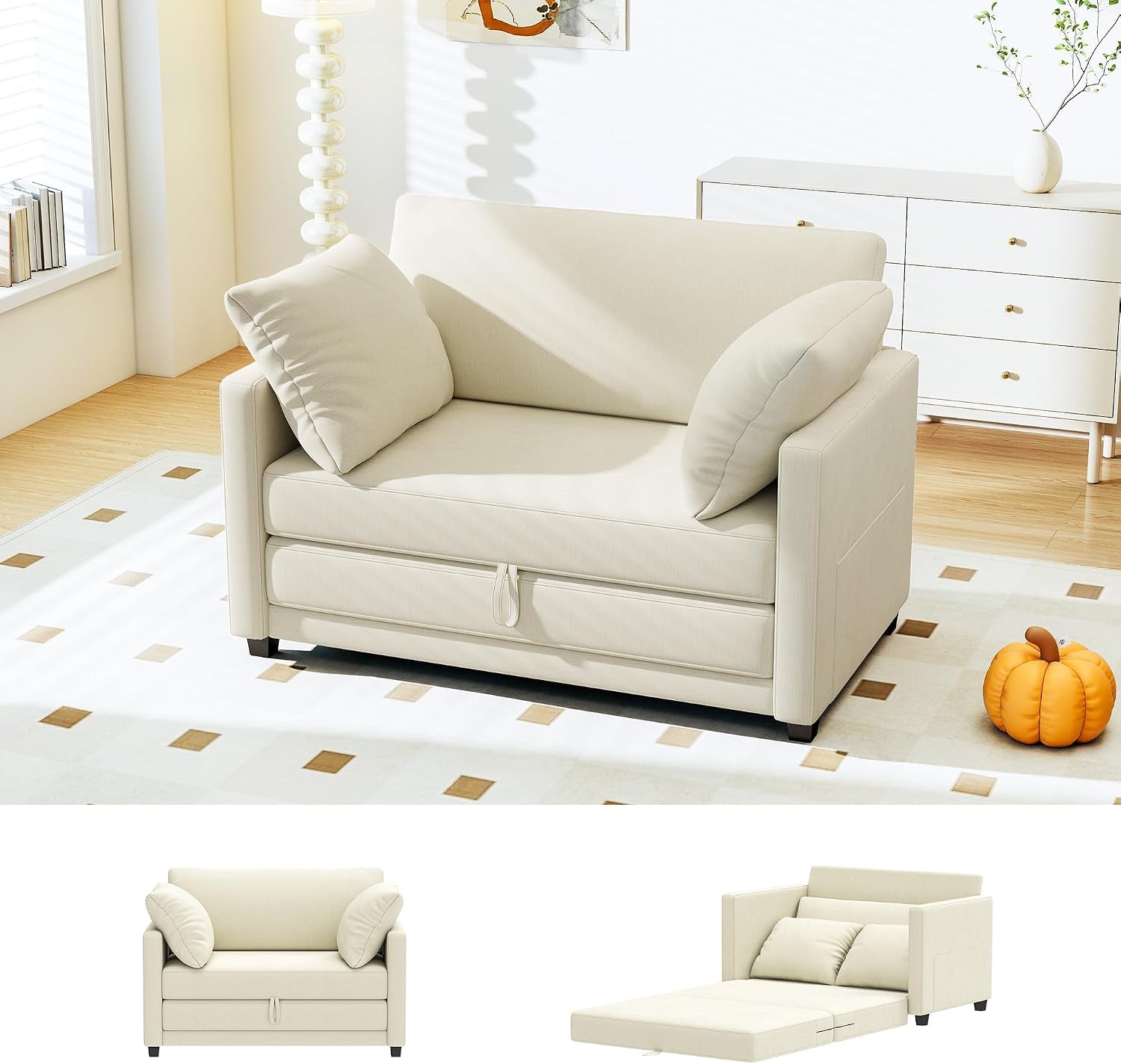 51-convertible-sofa-bed-2-in1-folding-sofa-bed-loveseat-sleeper-sofa-for-small-spaces-fold-out-floor-couch-with-2-pillows-for-apartment-living-room-guest-room-beige-chenille-fabric