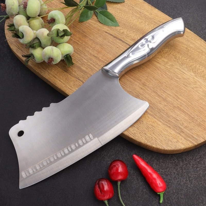 meat-cleaver-8-inch-stainless-steel-vegetable-slicing-knife-meat-cutter-kitchen-knife-chopping-dual-purpose-knives-hollow-handle