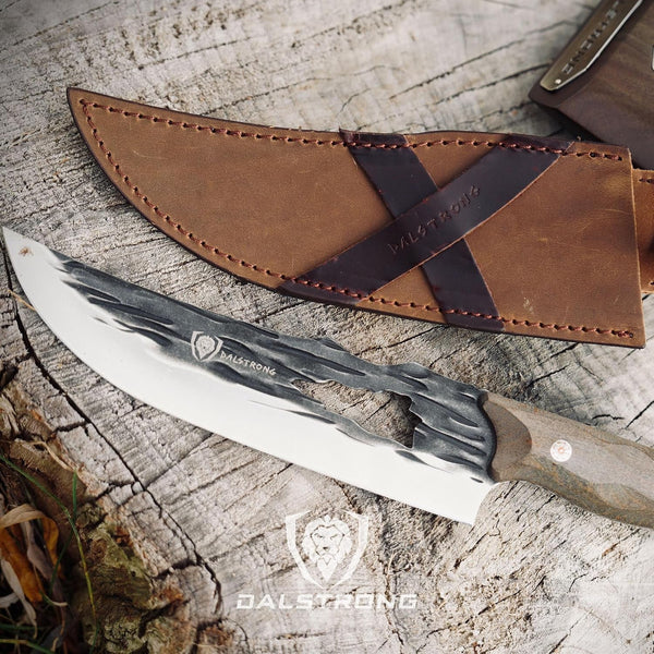 Chef Knife - 8 Inch - Barbarian Series - Premium Swedish 14C28N High Carbon Stainless Steel - Black Brown Stabilized Wood Handle - Chef'S Knife Kitchen - Sheath Included8