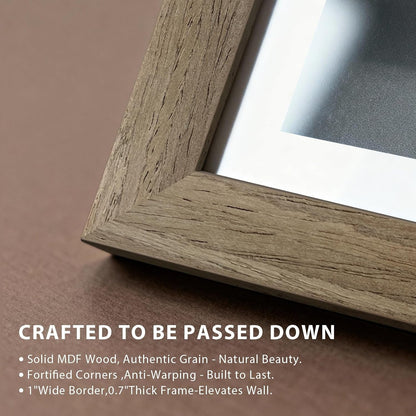 11X14 Picture Frame 4 Pack, Walnut Solid Wood, Gallery Wall Hanging3