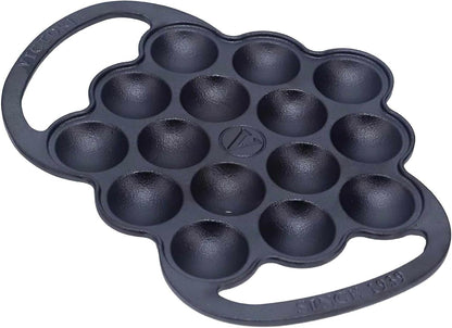 Cast Iron Poffertjes Dutch Pancake Pan with Loop Handles, Preseasoned with Flaxseed Oil, Made in Colombia1