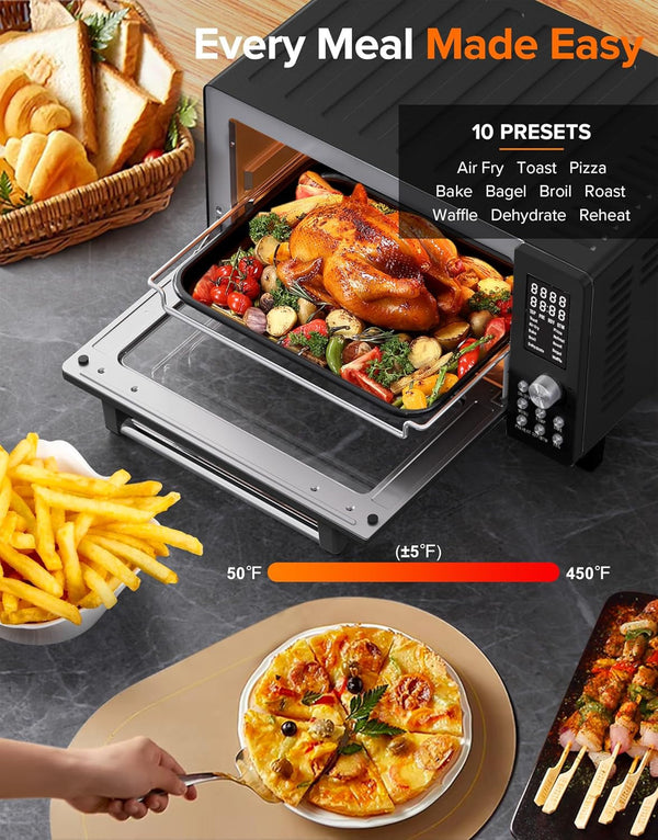 Bravo Pro Smart Air Fryer Toaster Oven Countertop Combo | 10-In-1 Cooking Functions, 1800W, 50-450°F, 21-Qt, Pfas-Free, Upgraded Super Convection, Black3